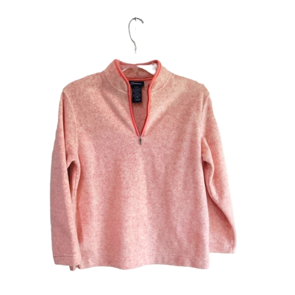 Catalina Fleece Pullover Women's Sz M Peach color 100% spun polyester Nice EUC